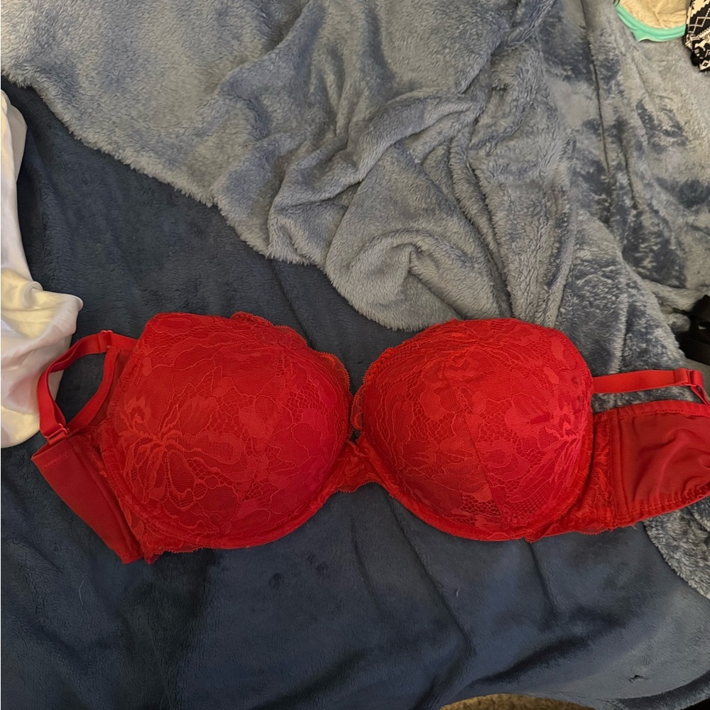 Auden Red Lace Underwire Bra